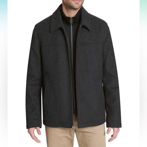 Dockers Mens Wool James Dean Jacket with Quilted Bib Size XL Winter Workwear Zip